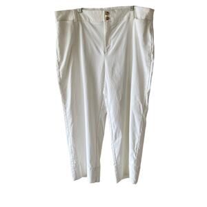Chicos Womens Fly Front Double Stitch Crop Pants Alabaster Size 18 Cruise Resort